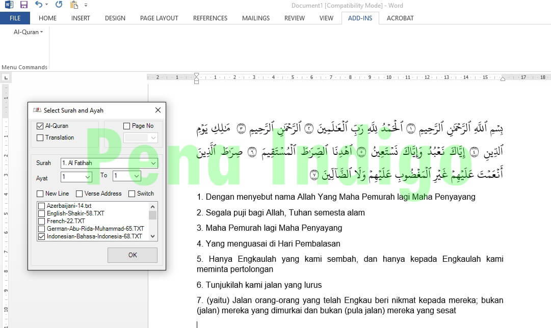 quran in ms word 3.0 free download
